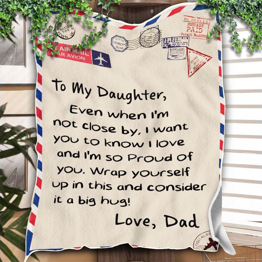 Custom Blanket Letter Dad To My Daughter Blanket - Gift For Daughter-A Loves Gift