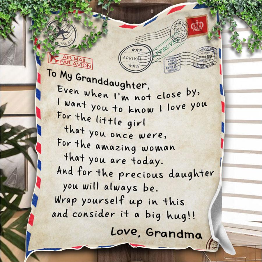 Custom Blanket Personalized Name Letter Grandma To My Granddaughter Blanket - Gift For Granddaughter-A Loves Gift