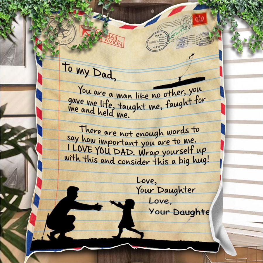 Custom Blanket Letter Daughter To My Dad Blanket - Gift For Dad-A Loves Gift