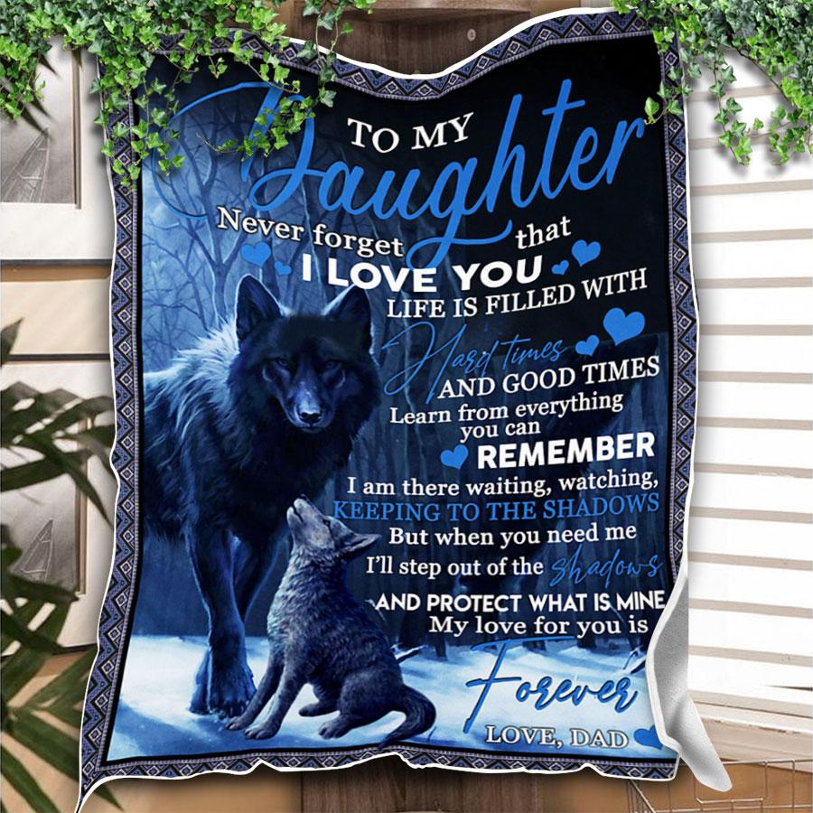 Custom Blanket Wolf To My Daughter Blanket - Gift For Daughter - Fleece Blanket-A Loves Gift