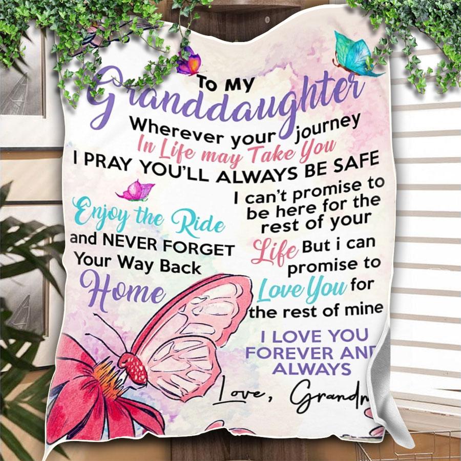 Custom Blanket To My Granddaughter Personalized Name Blankets - Fleece Blanket-A Loves Gift