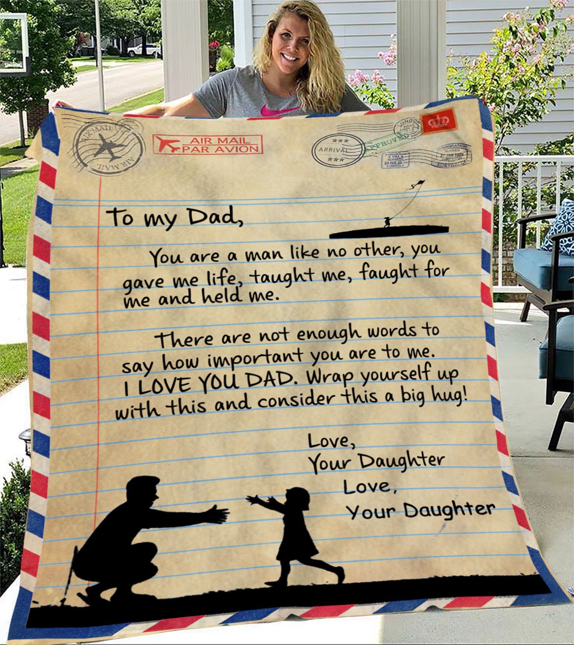 Custom Blanket Letter Daughter To My Dad Blanket - Gift For Dad-A Loves Gift