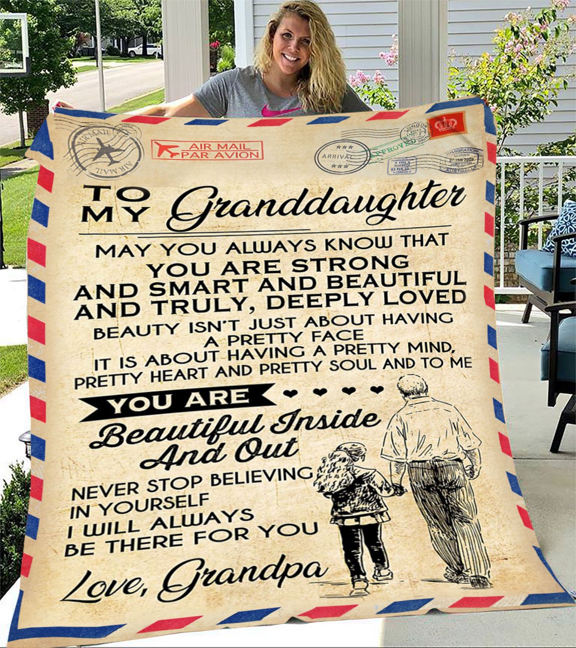 Custom Blanket Letter To My Granddaughter Personalized Name Blanket - Gift For Granddaughter-A Loves Gift