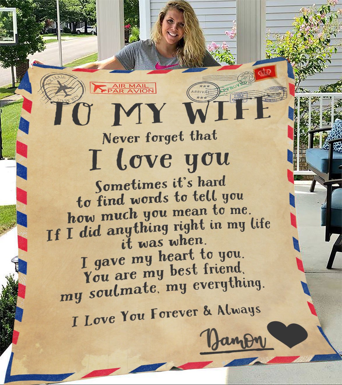 Custom Blanket Personalized Name Letter To My Wife Blanket - Gift For Wife-A Loves Gift