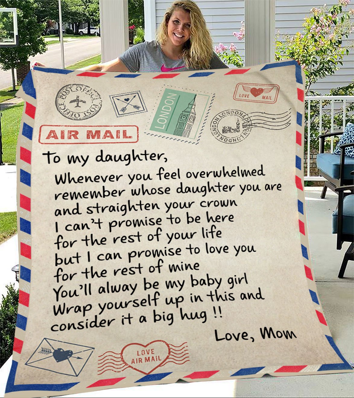 Custom Blanket Personalized Name Letter To My Daughter lanket - Gift for Daughter-A Loves Gift