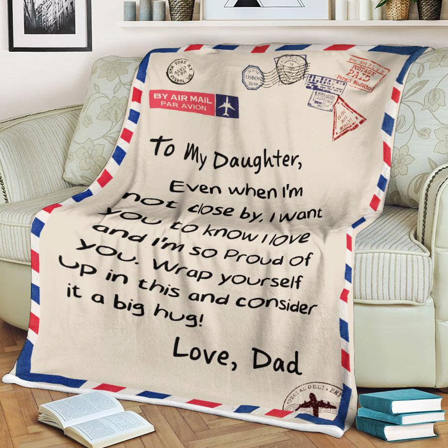 Custom Blanket Letter Dad To My Daughter Blanket - Gift For Daughter-A Loves Gift
