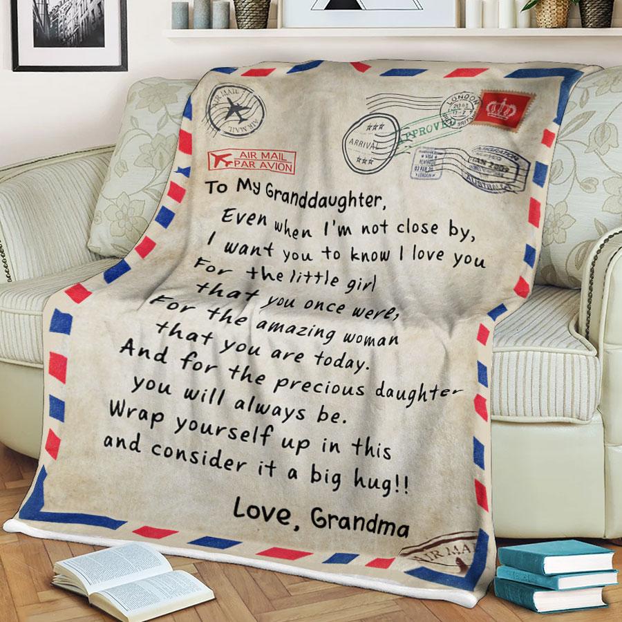Custom Blanket Personalized Name Letter Grandma To My Granddaughter Blanket - Gift For Granddaughter-A Loves Gift