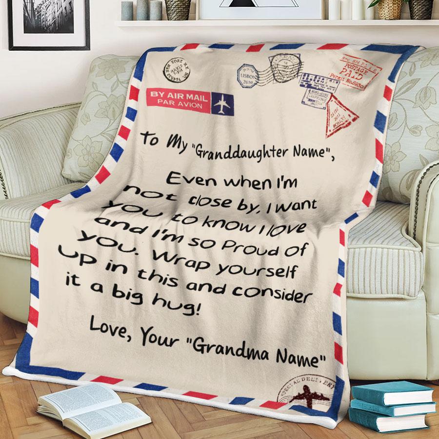 Custom Blanket Letter Personalized Name Grandma To My Granddaughter Blanket - Gift For Granddaughter-A Loves Gift