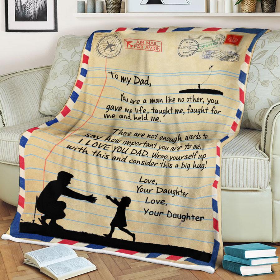 Custom Blanket Letter Daughter To My Dad Blanket - Gift For Dad-A Loves Gift