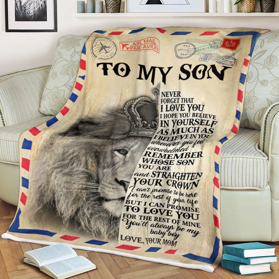 Custom Blanket Personalized Name Letter Lion To My Son Blanket - Gift For Son-A Loves Gift
