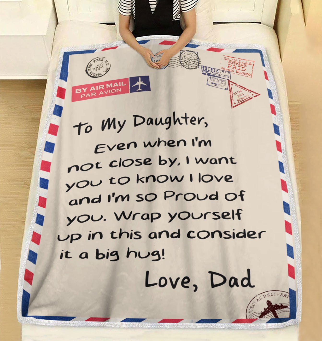 Custom Blanket Letter Dad To My Daughter Blanket - Gift For Daughter-A Loves Gift