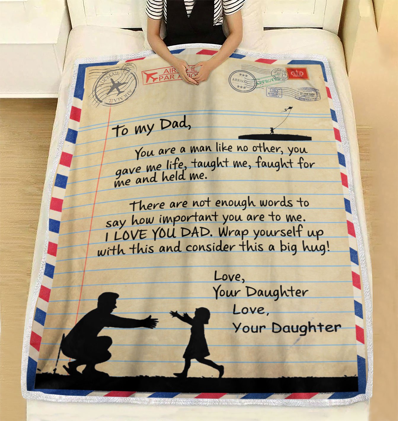 Custom Blanket Letter Daughter To My Dad Blanket - Gift For Dad-A Loves Gift