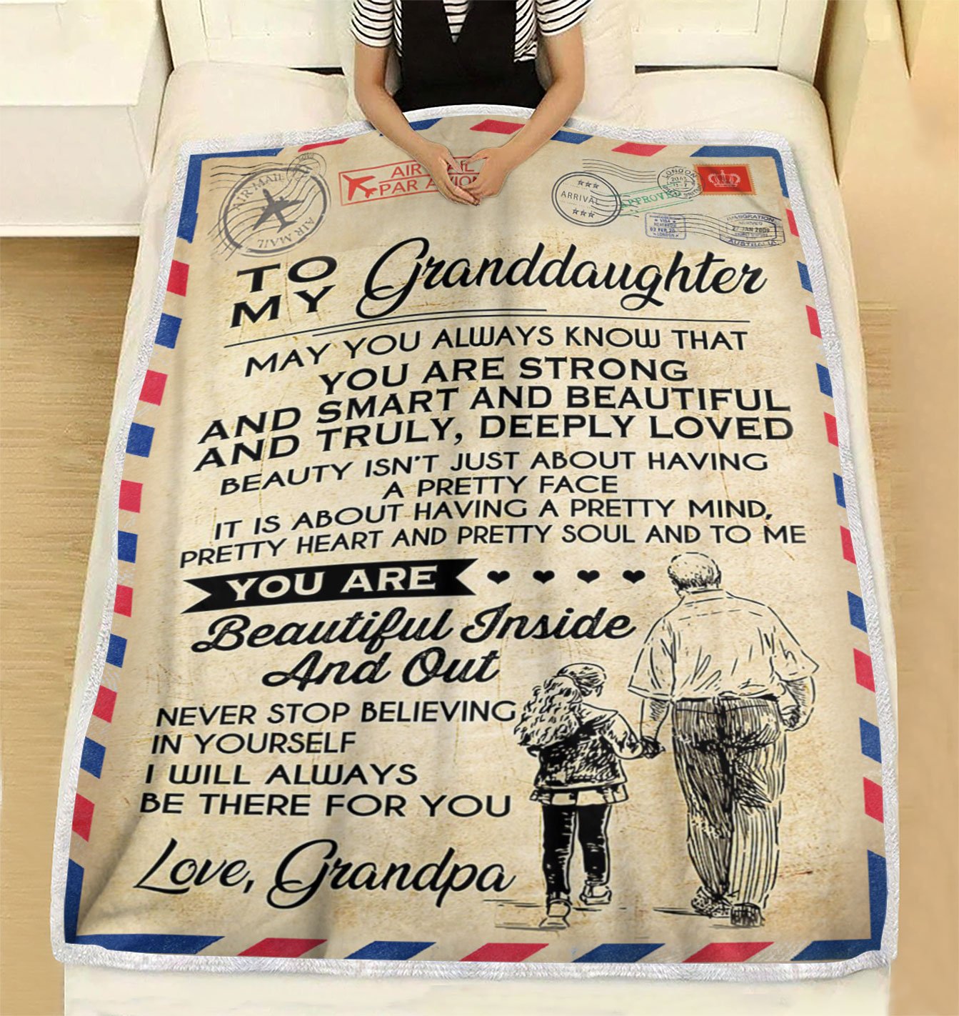 Custom Blanket Letter To My Granddaughter Personalized Name Blanket - Gift For Granddaughter-A Loves Gift
