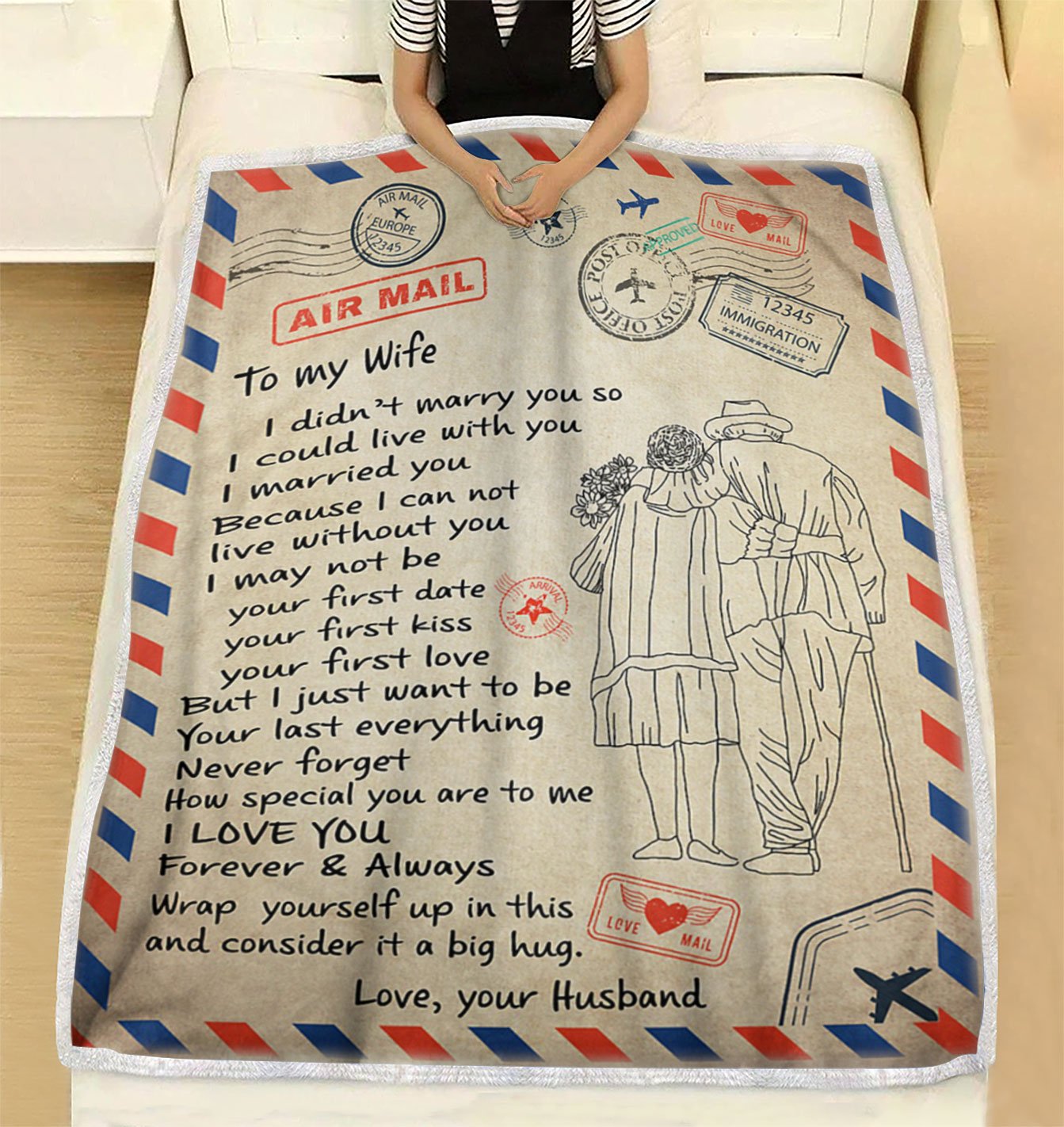 Custom Blanket Personalized Name Letter To My Wife Blanket - Gift For Wife-A Loves Gift