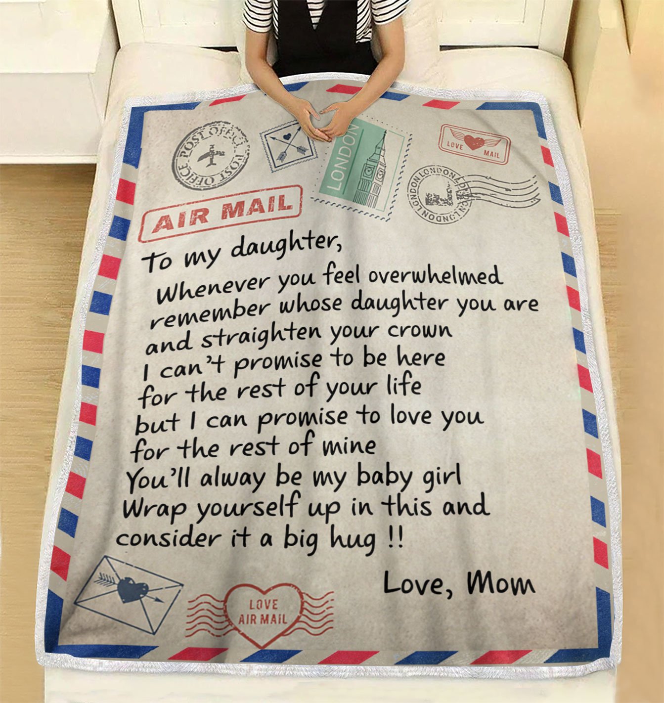 Custom Blanket Personalized Name Letter To My Daughter lanket - Gift for Daughter-A Loves Gift