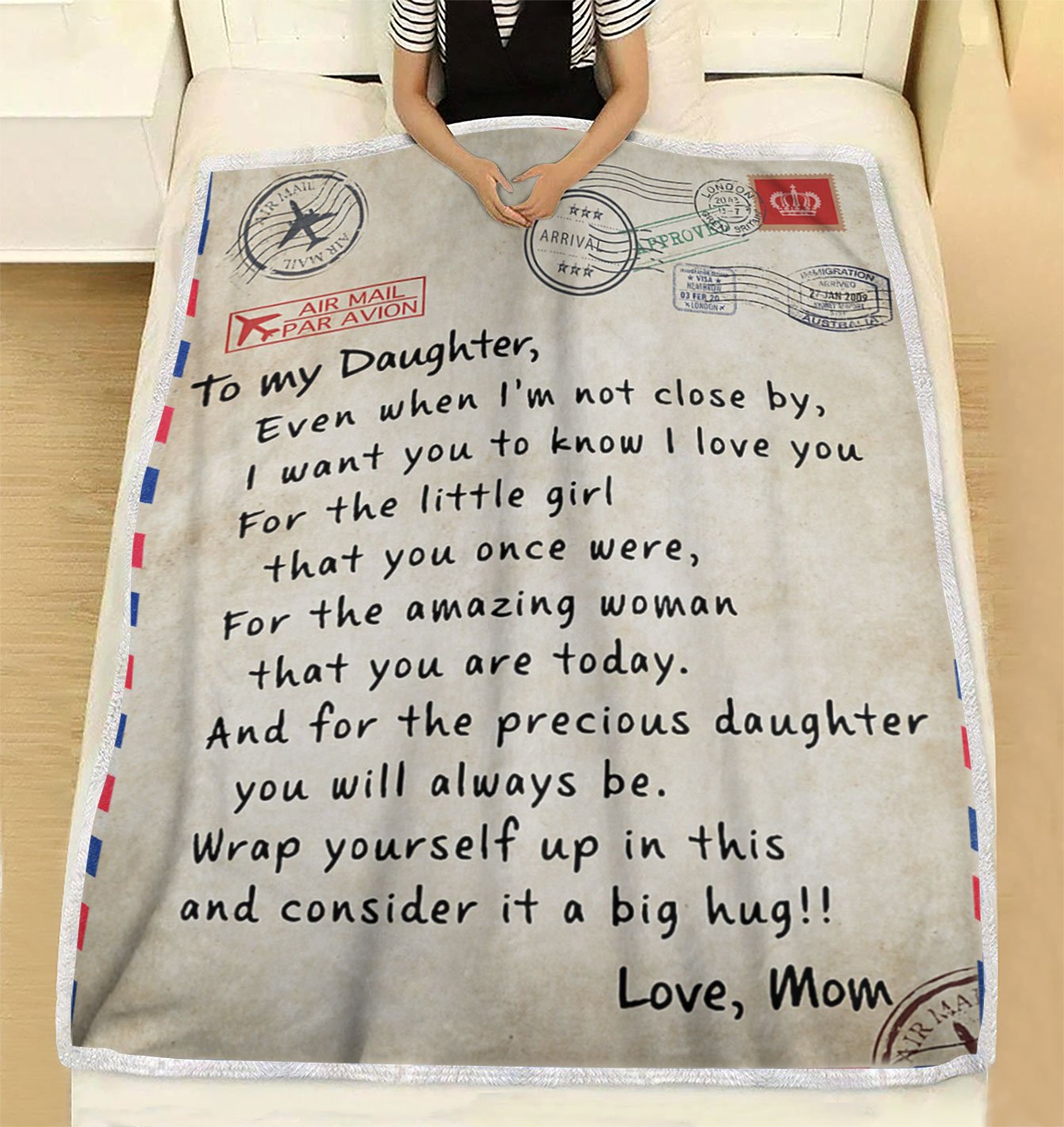 Custom Blanket Personalized Name Letter To My Daughter Blanket - Gift For Daughter-A Loves Gift