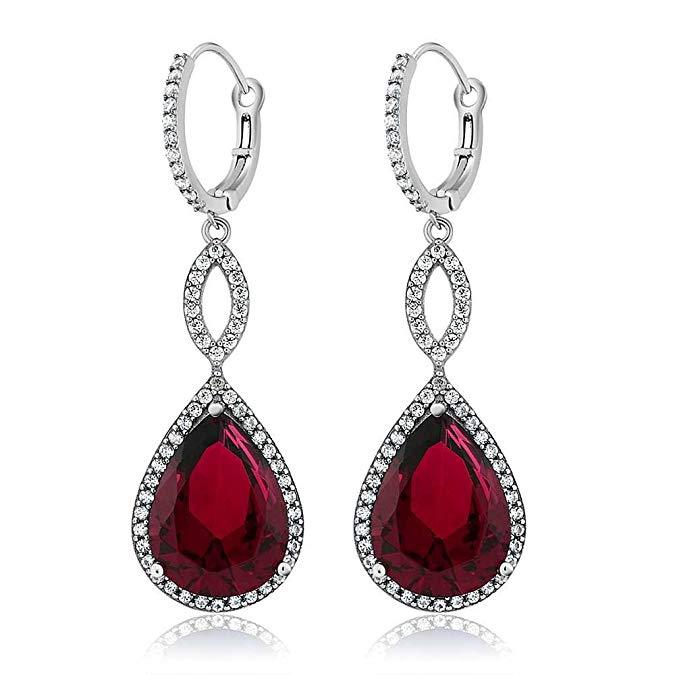 3.55 CTTW Pear Cut Gemstone Infinity Drop Earrings Made with Swarovski Elements, , Riakoob Jewelry, Riakoob Jewelry  jewelryjewelry deals, swarovski crystal jewelry, groupon jewelry,, jewelry for mom,