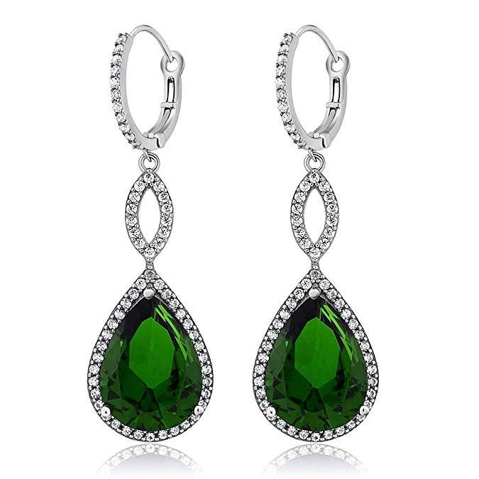 3.55 CTTW Pear Cut Gemstone Infinity Drop Earrings Made with Swarovski Elements, , Riakoob Jewelry, Riakoob Jewelry  jewelryjewelry deals, swarovski crystal jewelry, groupon jewelry,, jewelry for mom,