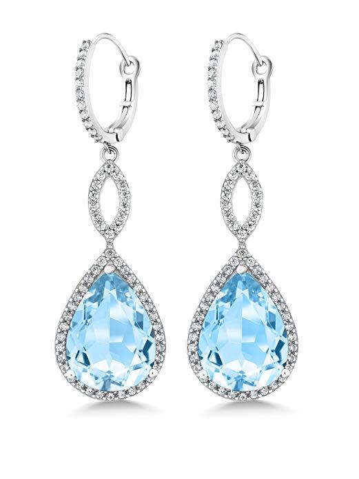 3.55 CTTW Pear Cut Gemstone Infinity Drop Earrings Made with Swarovski Elements, , Riakoob Jewelry, Riakoob Jewelry  jewelryjewelry deals, swarovski crystal jewelry, groupon jewelry,, jewelry for mom,