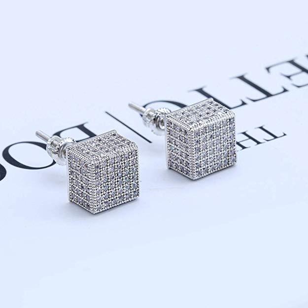 3D Cubed White Swarovski Elements Stud Earrings in Silvertone, , Riakoob Jewelry, Riakoob Jewelry  jewelryjewelry deals, swarovski crystal jewelry, groupon jewelry,, jewelry for mom,