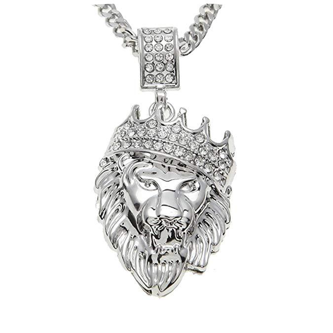 Father's Day! King of the Jungle Iced Out Pendant Necklace in Goldtone, , Riakoob Jewelry, Riakoob Jewelry  jewelryjewelry deals, swarovski crystal jewelry, groupon jewelry,, jewelry for mom,
