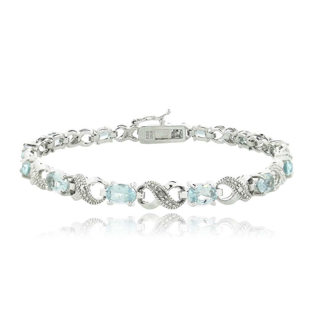 Oval Cut 6.00 CTTW Gemstone Infinity Shaped Bracelet in Silvertone, , Riakoob Jewelry, Riakoob Jewelry  jewelryjewelry deals, swarovski crystal jewelry, groupon jewelry,, jewelry for mom,