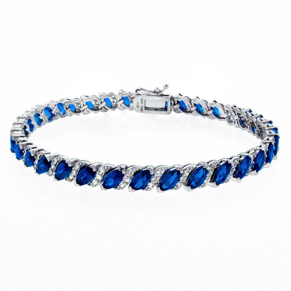 20.00 CT  Sapphire Vine Bracelet Embellished with Swarovski Crystals in  Silvertone, Bracelet, Riakoob Jewelry, Riakoob Jewelry  jewelryjewelry deals, swarovski crystal jewelry, groupon jewelry,, jewelry for mom,