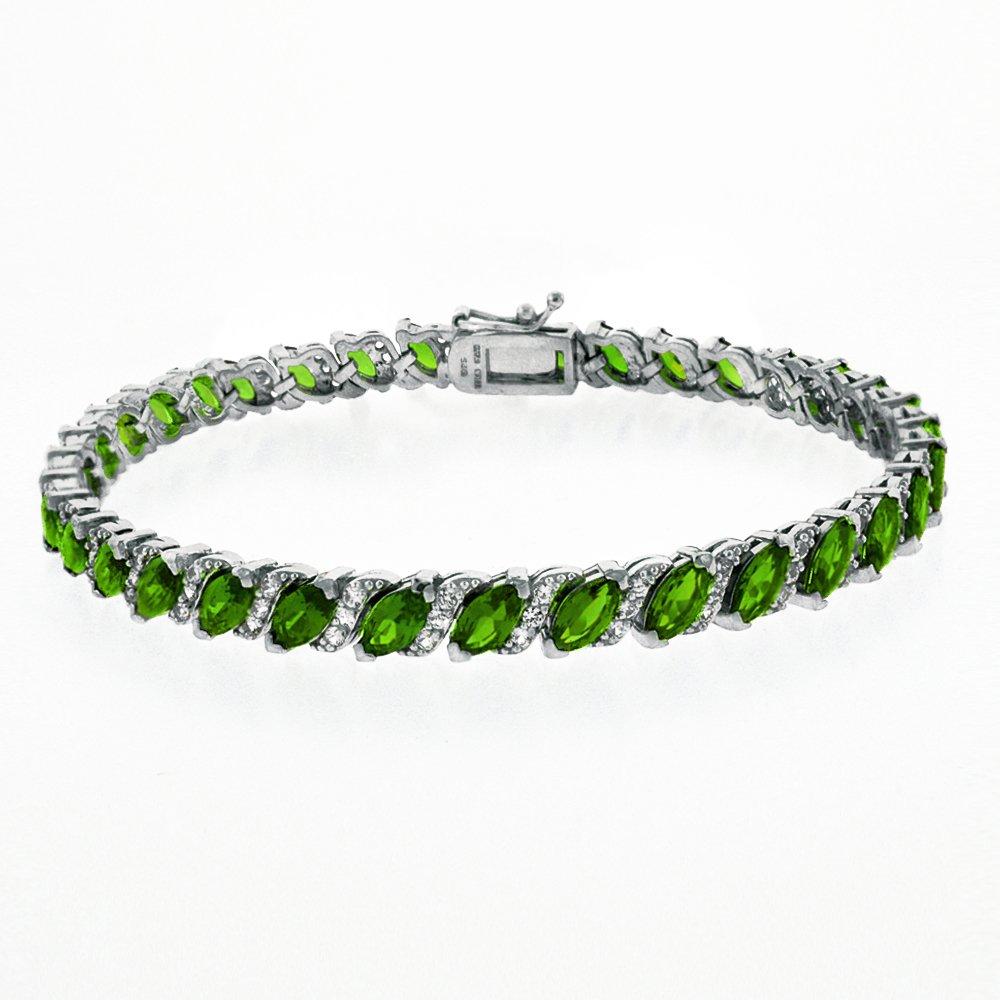 20.00 CT  Emerald Vine Bracelet Embellished with Swarovski Crystals in  Silvertone, Bracelet, Riakoob Jewelry, Riakoob Jewelry  jewelryjewelry deals, swarovski crystal jewelry, groupon jewelry,, jewelry for mom,
