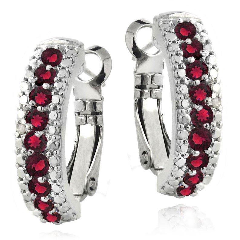 5.55 CTTW Gemstone Lining Earrings in Silvertone- Five Options, , Riakoob Jewelry, Riakoob Jewelry  jewelryjewelry deals, swarovski crystal jewelry, groupon jewelry,, jewelry for mom,