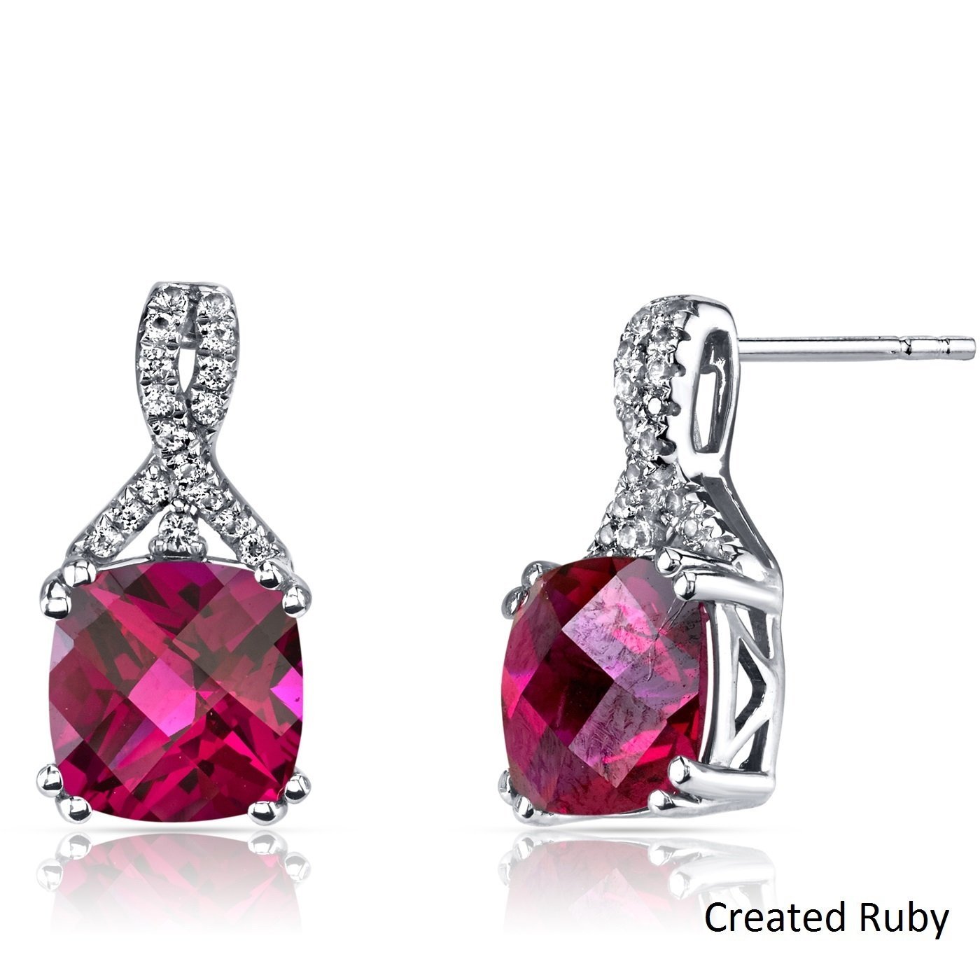 2.00 CT Pink Topaz Cushion Round Stud Earringin  Silvertone, Earring, Riakoob Jewelry, Riakoob Jewelry  jewelryjewelry deals, swarovski crystal jewelry, groupon jewelry,, jewelry for mom,