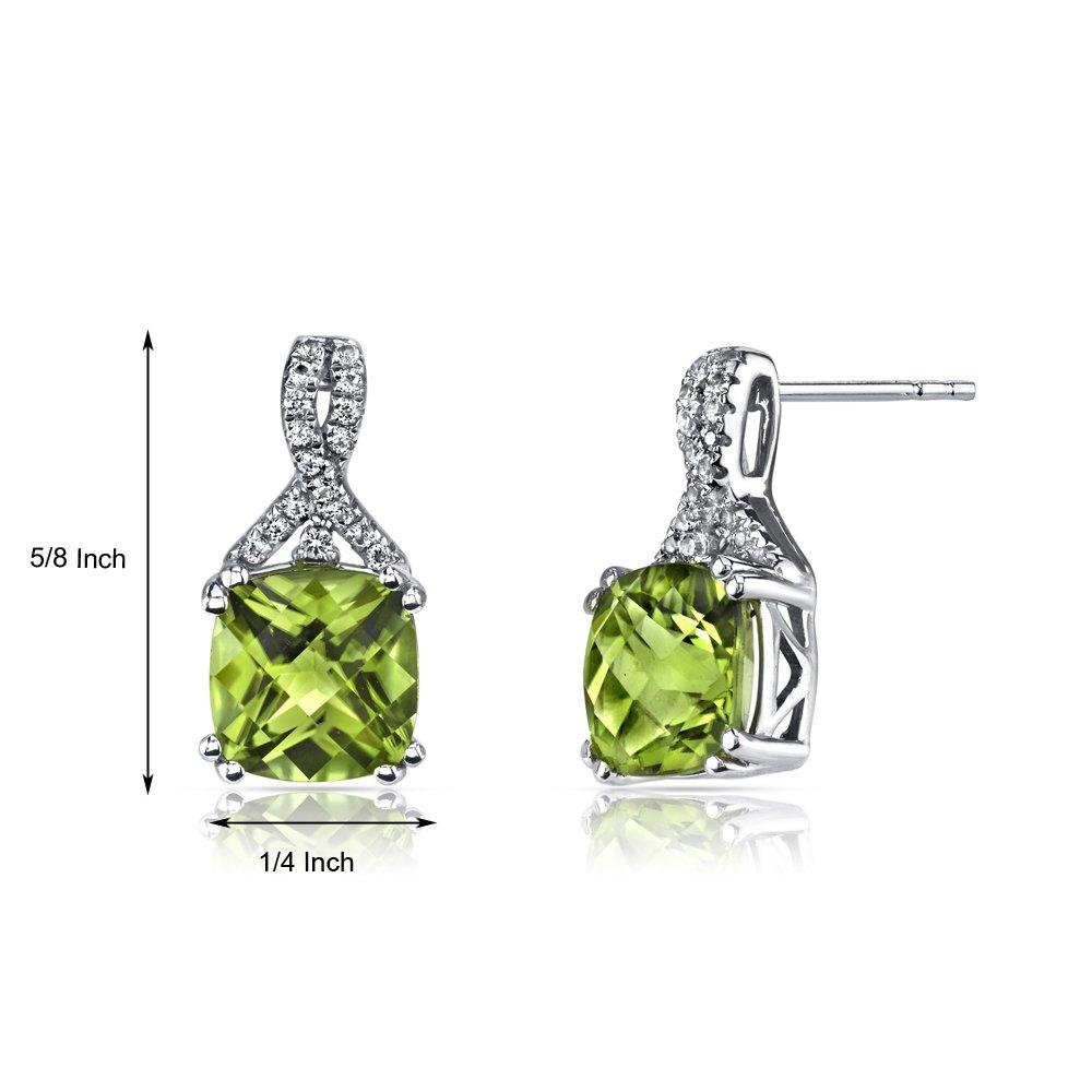 2.00 CT Cushion Cut Peridot Stud Earring in  Silvertone, Earring, Riakoob Jewelry, Riakoob Jewelry  jewelryjewelry deals, swarovski crystal jewelry, groupon jewelry,, jewelry for mom,