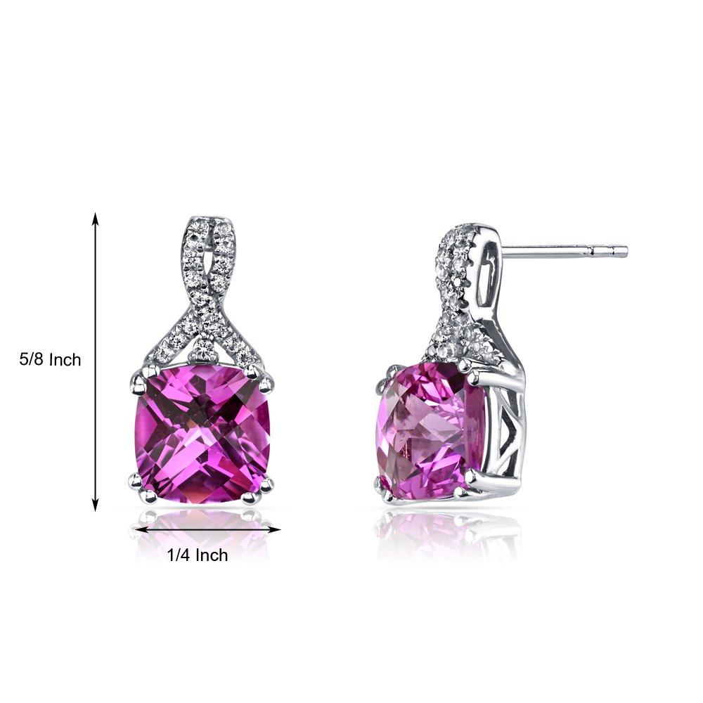 2.00 CT Cushion Cut Pink Tourmaline Stud Earring in  Silvertone, Earring, Riakoob Jewelry, Riakoob Jewelry  jewelryjewelry deals, swarovski crystal jewelry, groupon jewelry,, jewelry for mom,