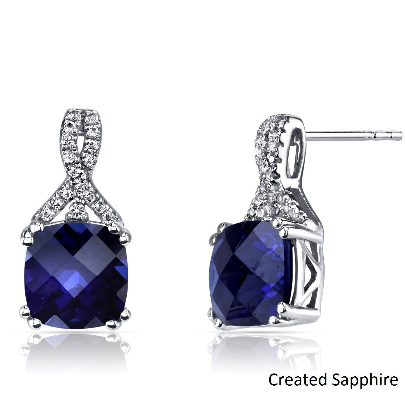 5.55 CTTW Asscher Cut Gemstone Pav'e Half-Infinity Stud Earrings in Silvertone Tone , , Riakoob Jewelry, Riakoob Jewelry  jewelryjewelry deals, swarovski crystal jewelry, groupon jewelry,, jewelry for mom,