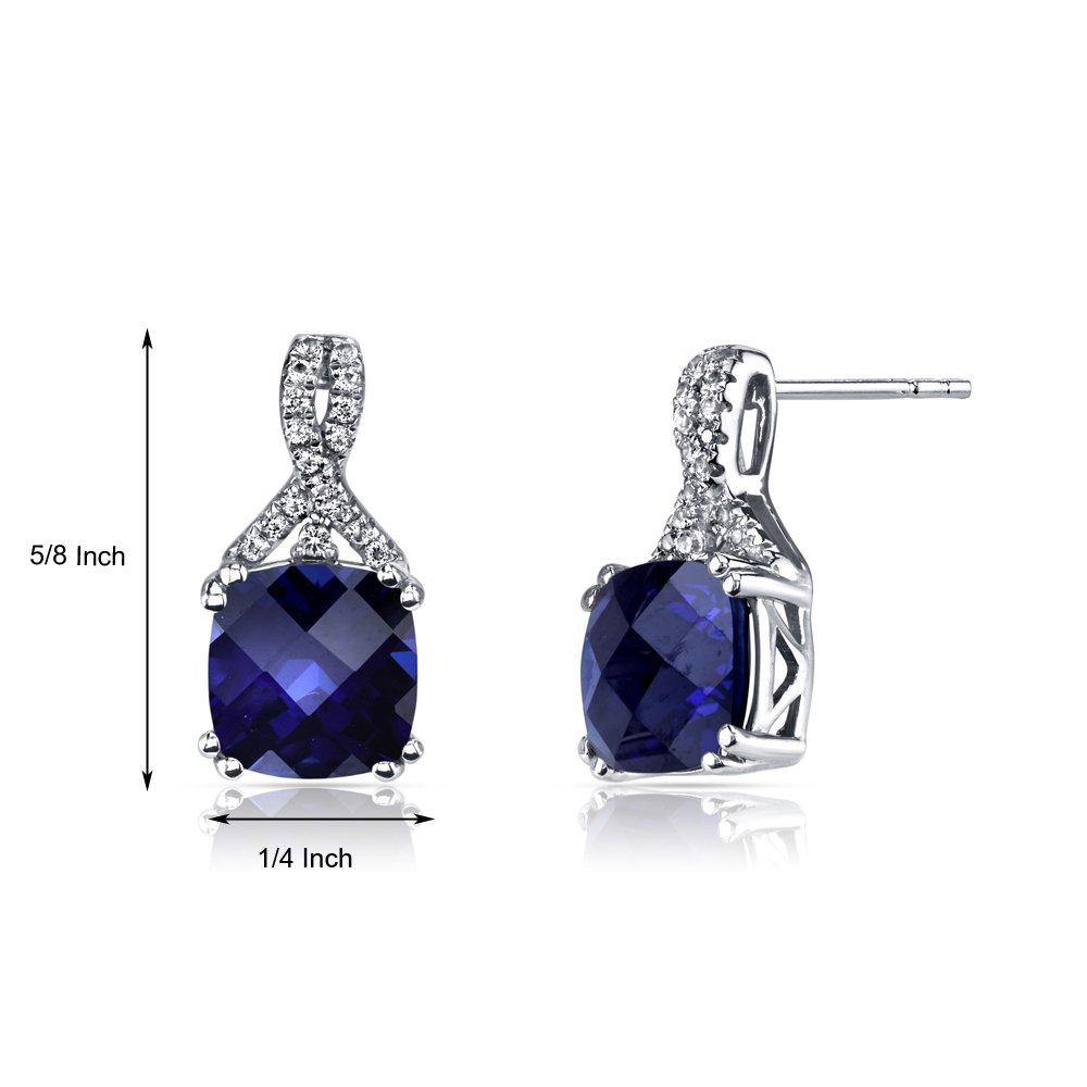 2.00 CT Cushion Cut Sapphire Stud Earring in  Silvertone, Earring, Riakoob Jewelry, Riakoob Jewelry  jewelryjewelry deals, swarovski crystal jewelry, groupon jewelry,, jewelry for mom,