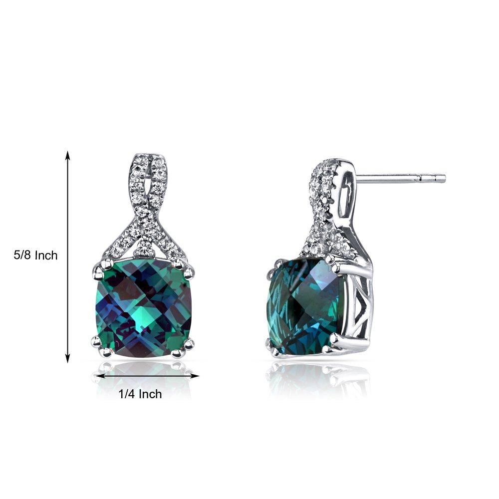 2.00 CT Cushion Cut Amazonite Blue Stud Earring in  Silvertone, Earring, Riakoob Jewelry, Riakoob Jewelry  jewelryjewelry deals, swarovski crystal jewelry, groupon jewelry,, jewelry for mom,