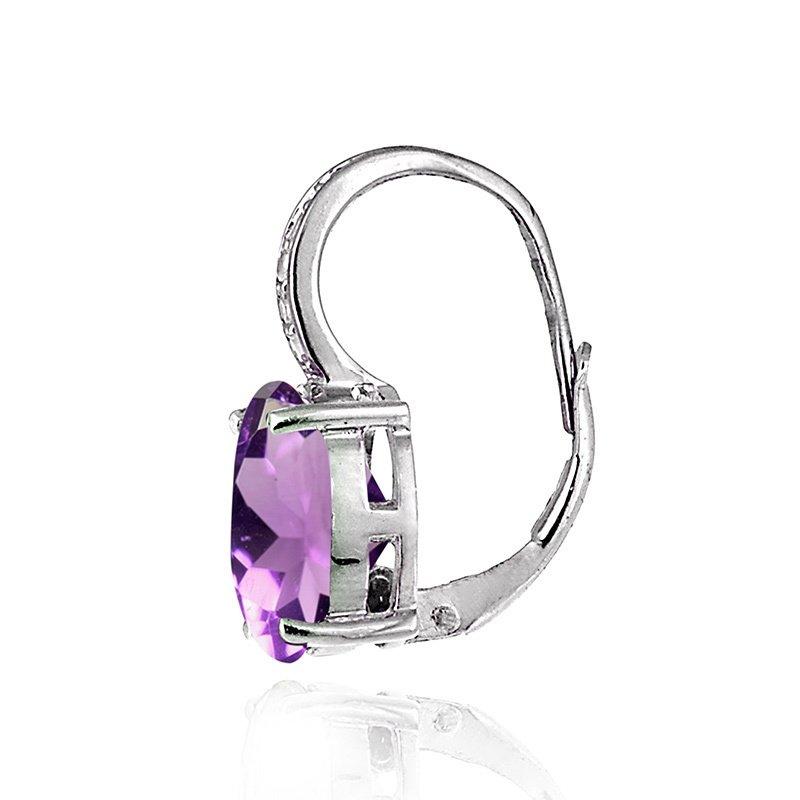 1.50 Ct Oval Cut Amethyst with Pave crystals Stud Earringin  Silvertone, Earring, Riakoob Jewelry, Riakoob Jewelry  jewelryjewelry deals, swarovski crystal jewelry, groupon jewelry,, jewelry for mom,
