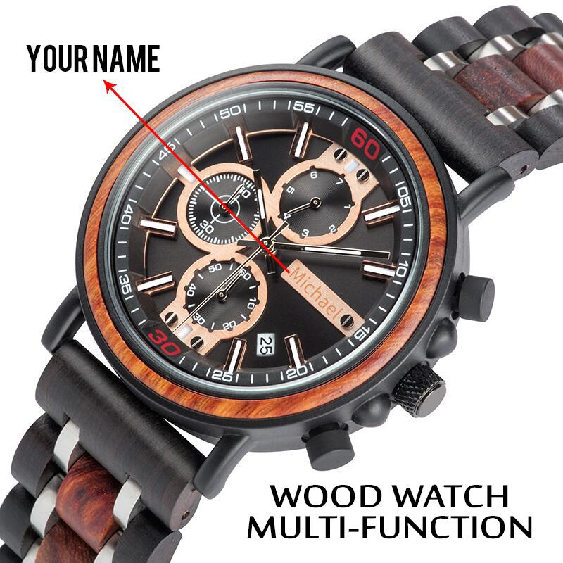 ENGRAVED WOODEN WATCH - GREAT GIFT FOR MAN/HUSBAND-A Loves Gift