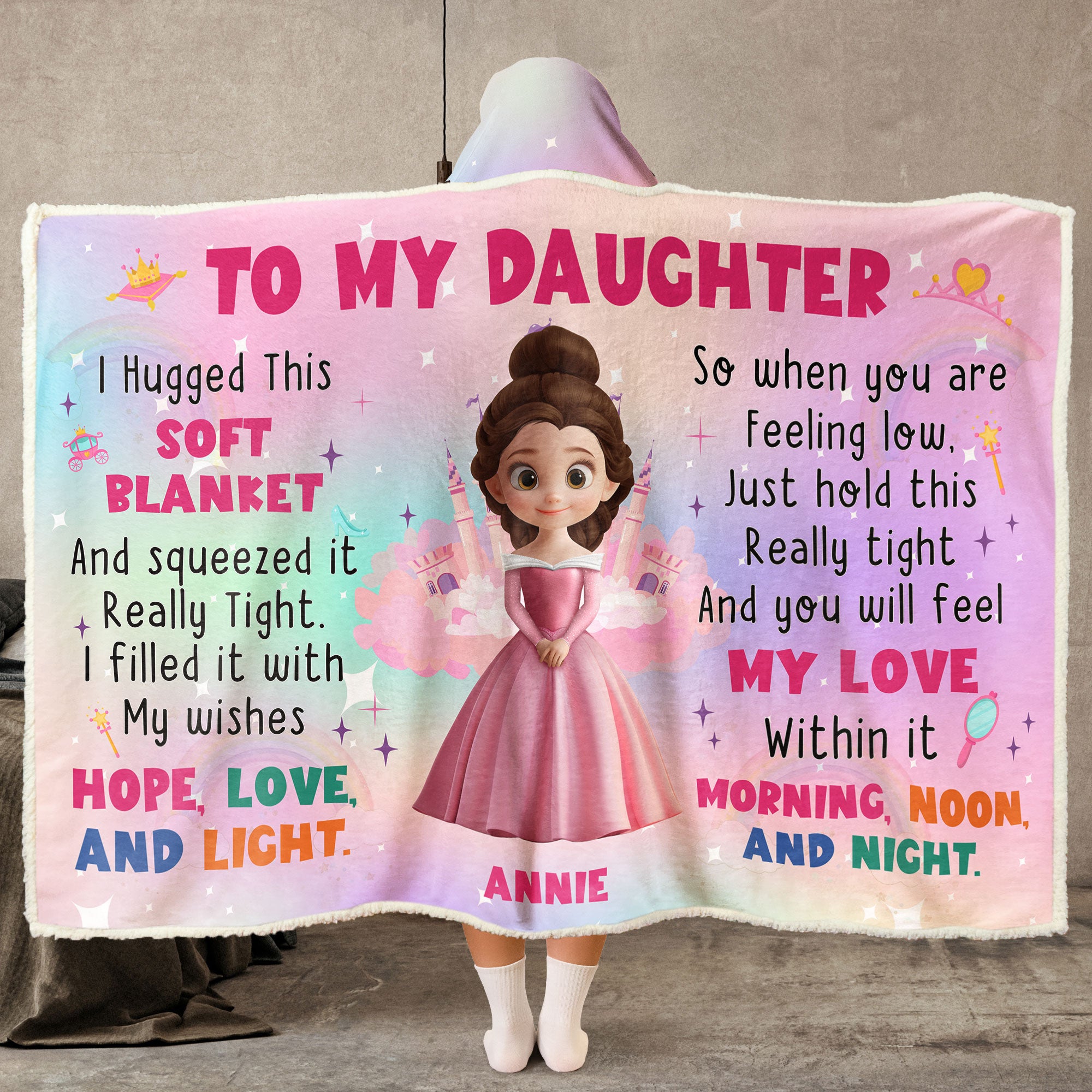 Baby Princess I Hugged This Soft Blanket - Personalized Wearable Blanket Hoodie