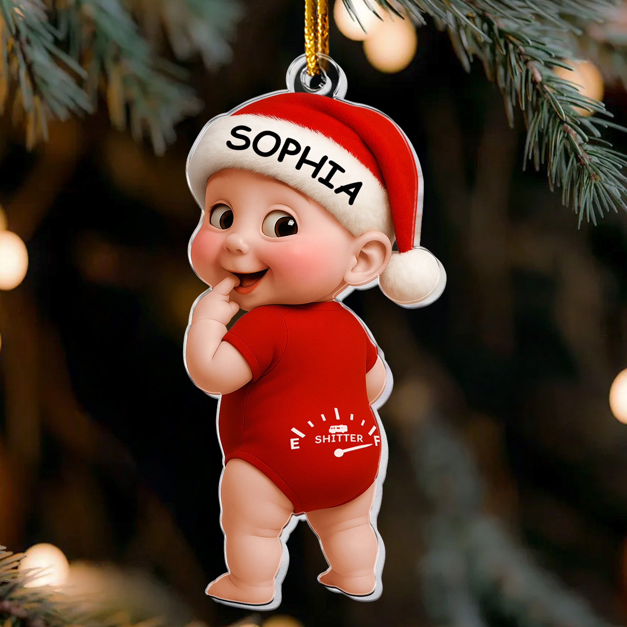Baby’s First Christmas Funny Baby Sh!Tter Full - Personalized Acrylic Ornament