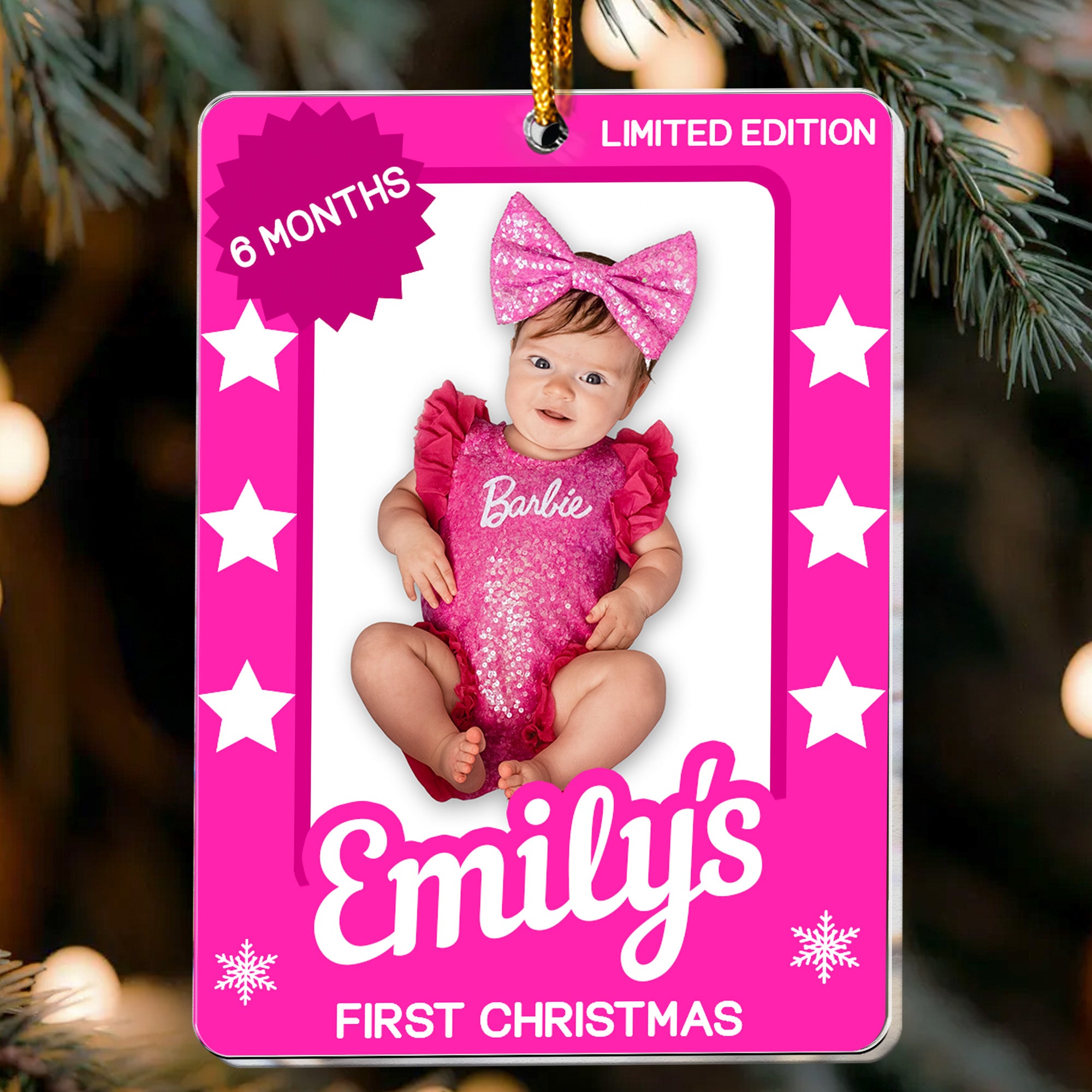 Baby's First Christmas Toy Box - Personalized Acrylic Photo Ornament