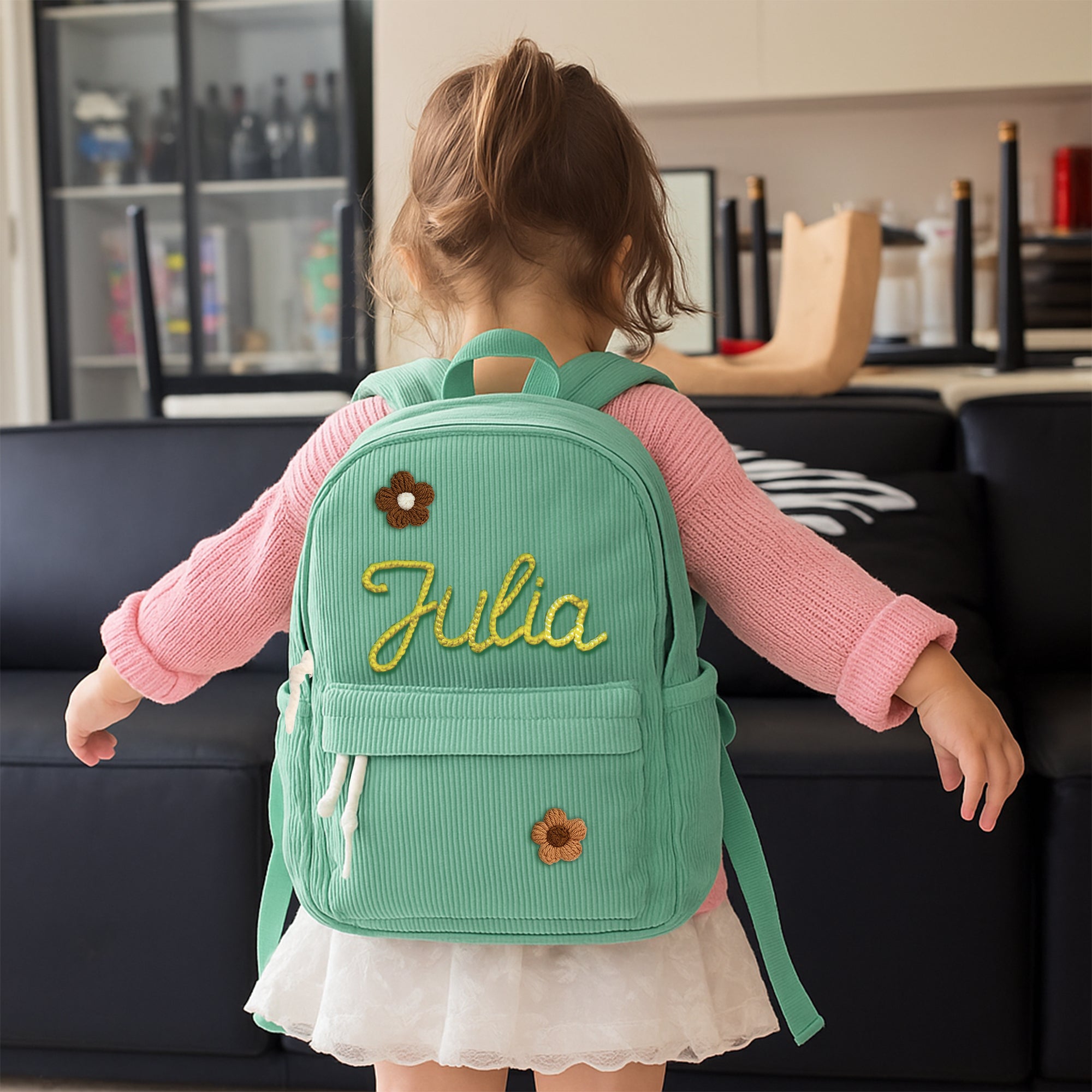 Back To School Gift For Boy Girl Kids Embroidered Style - Personalized Kid Backpack