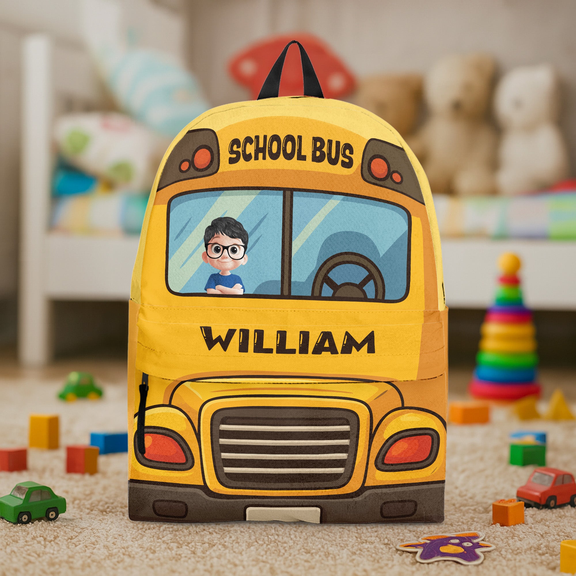 Back To School Gift For Kid School Bus Design - Personalized Kid Backpack
