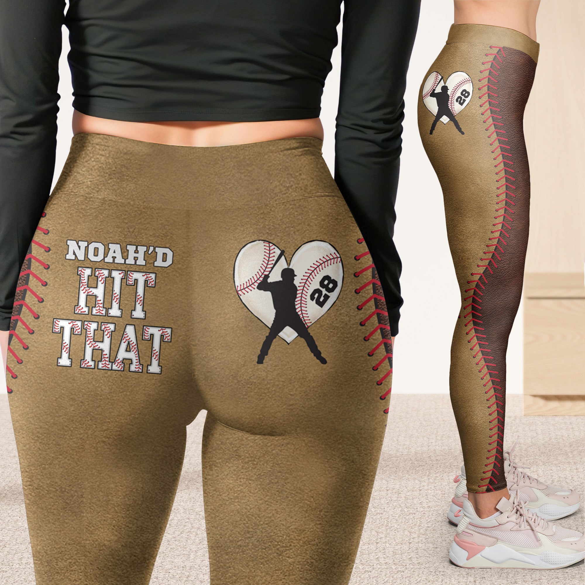 Baseball Player Wife Coach Funny Gift - Personalized Leggings
