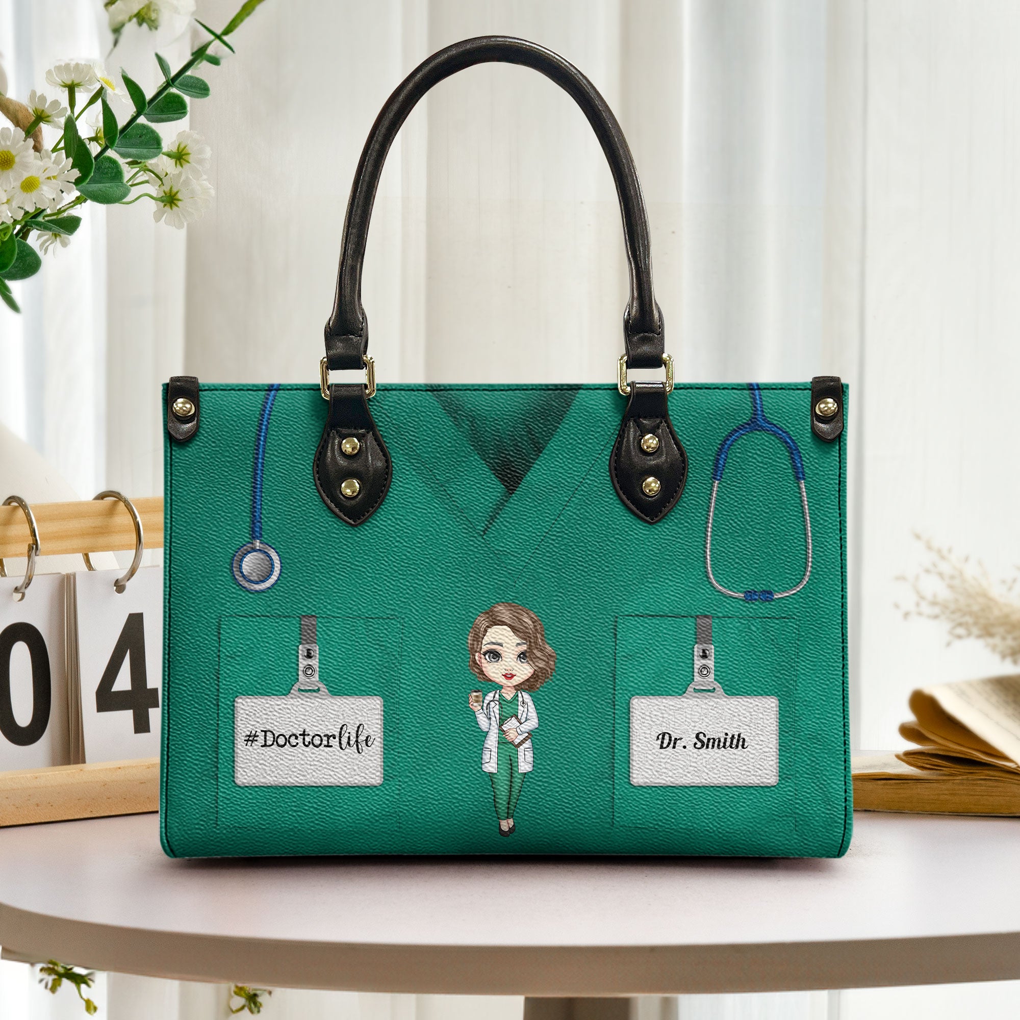 Because Your Life Is Worth My Time - Personalized Leather Bag