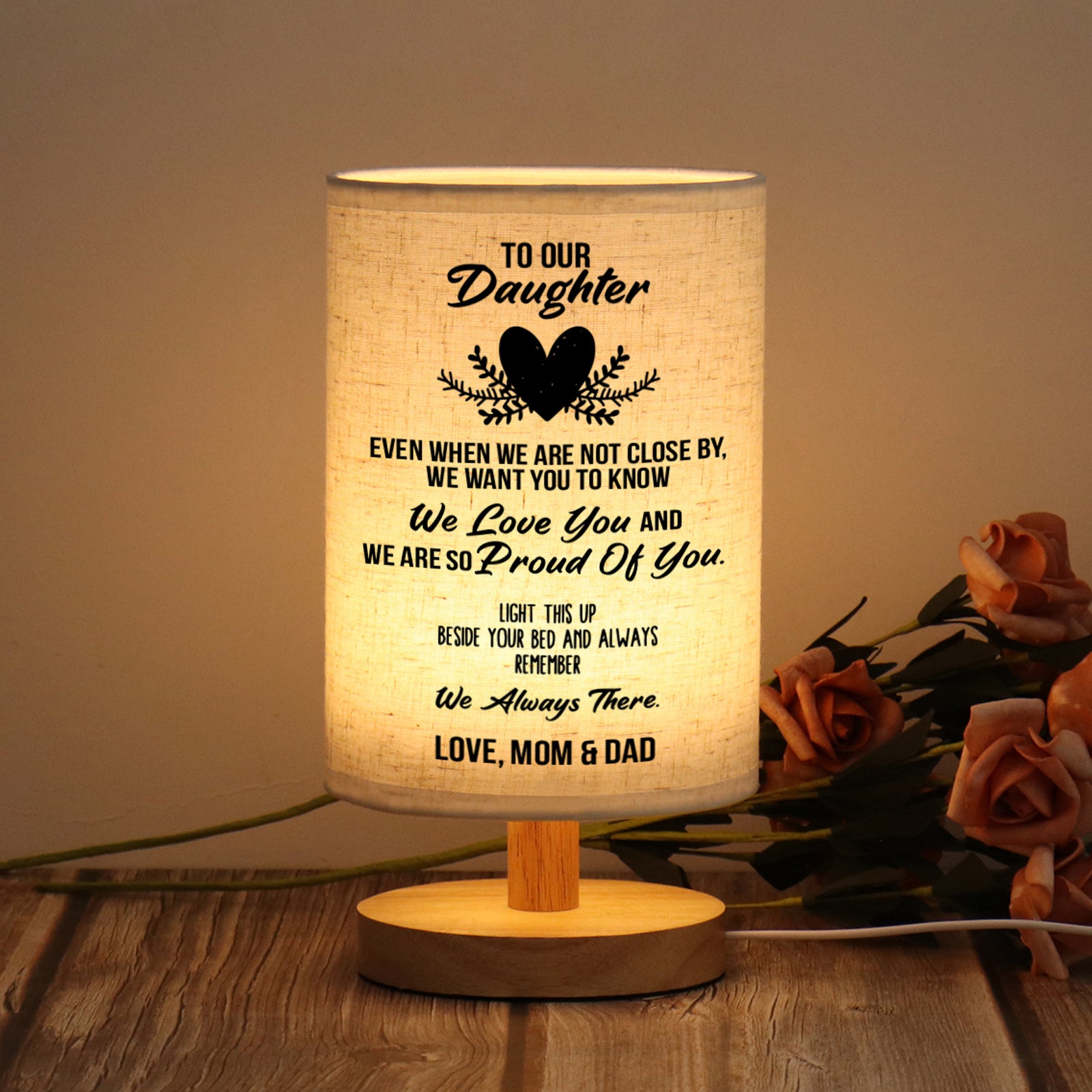 Daughter Gifts from Mom Dad Table Lamp-A Loves Gift