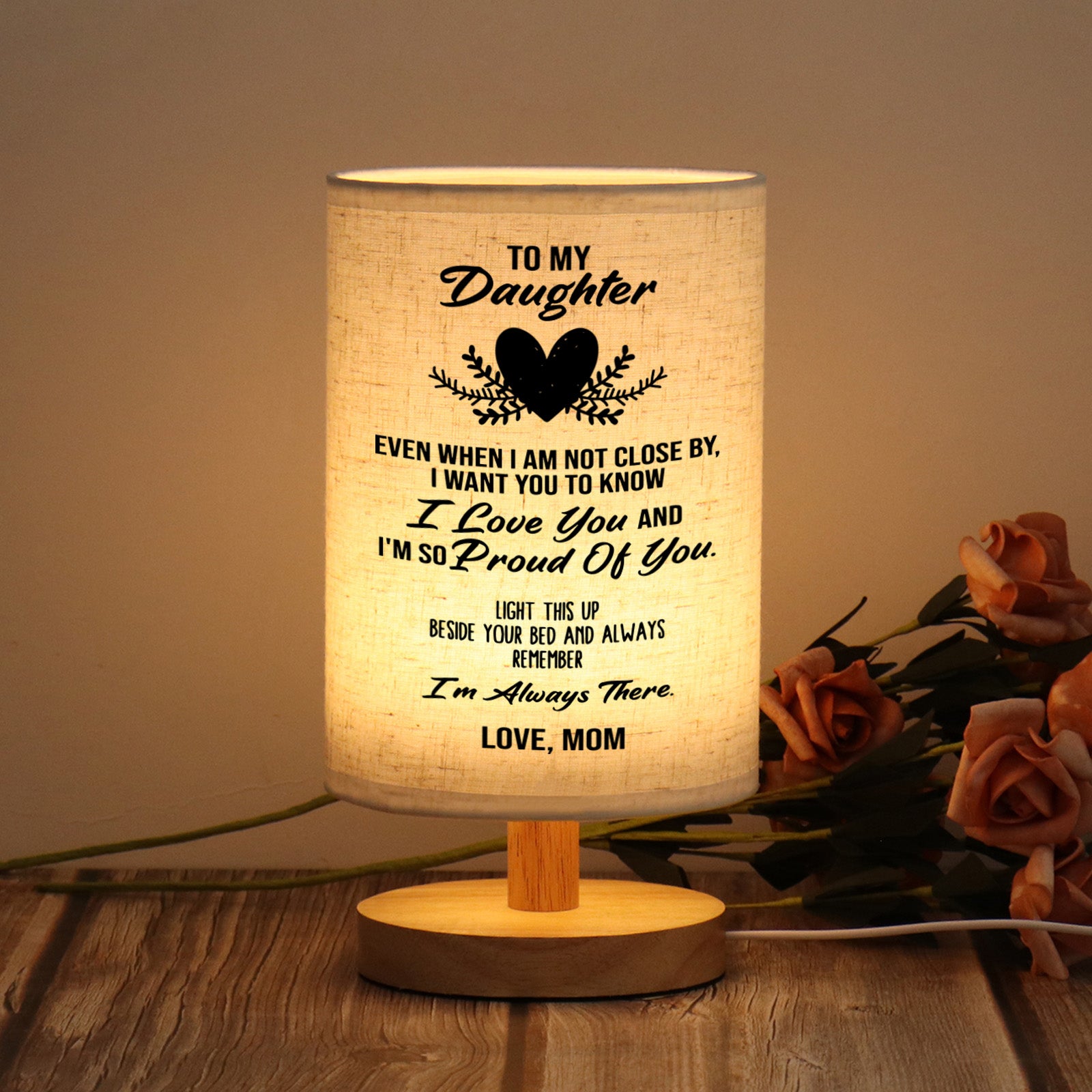 Daughter Gifts from Mom Table Lamp-A Loves Gift