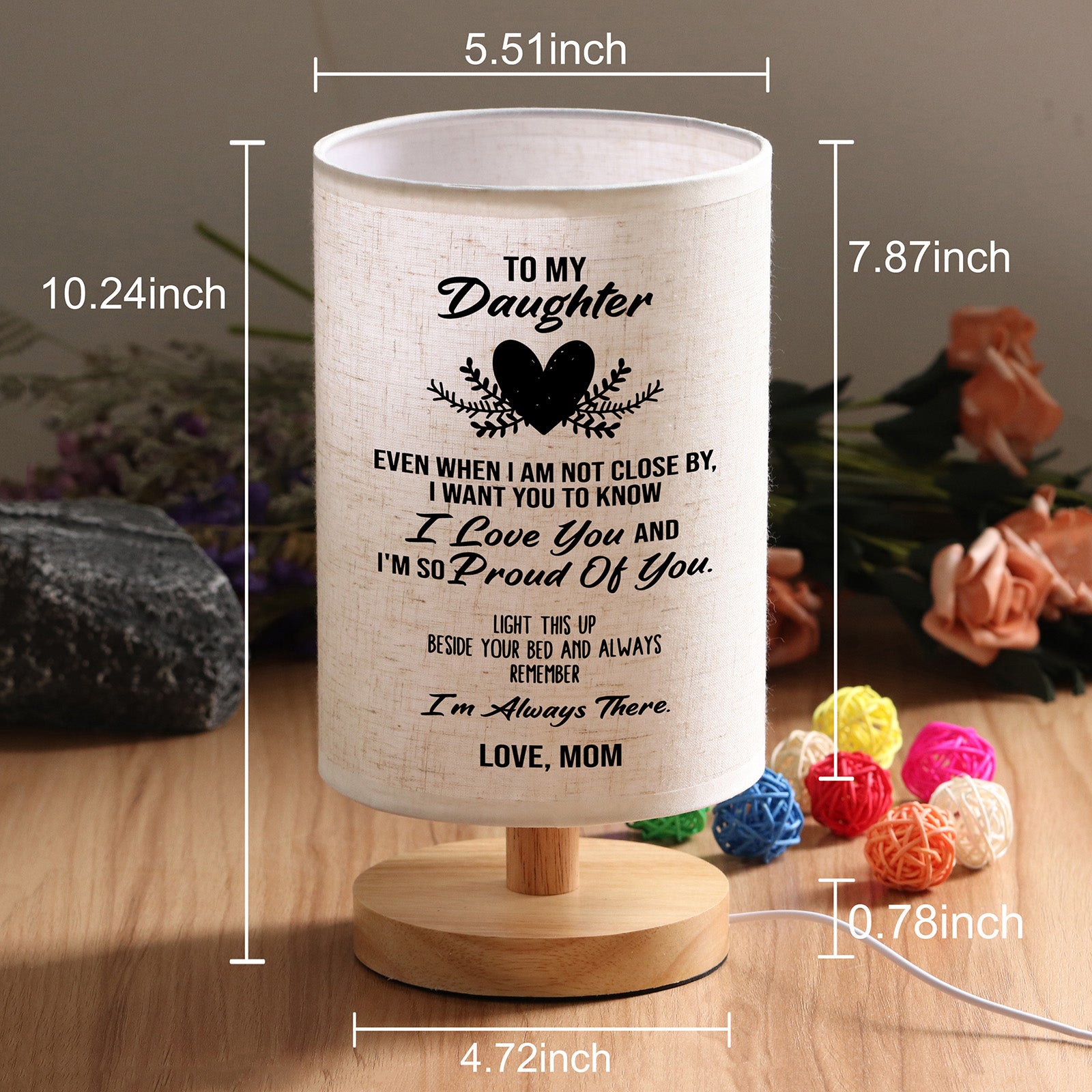 Daughter Gifts from Mom Table Lamp-A Loves Gift