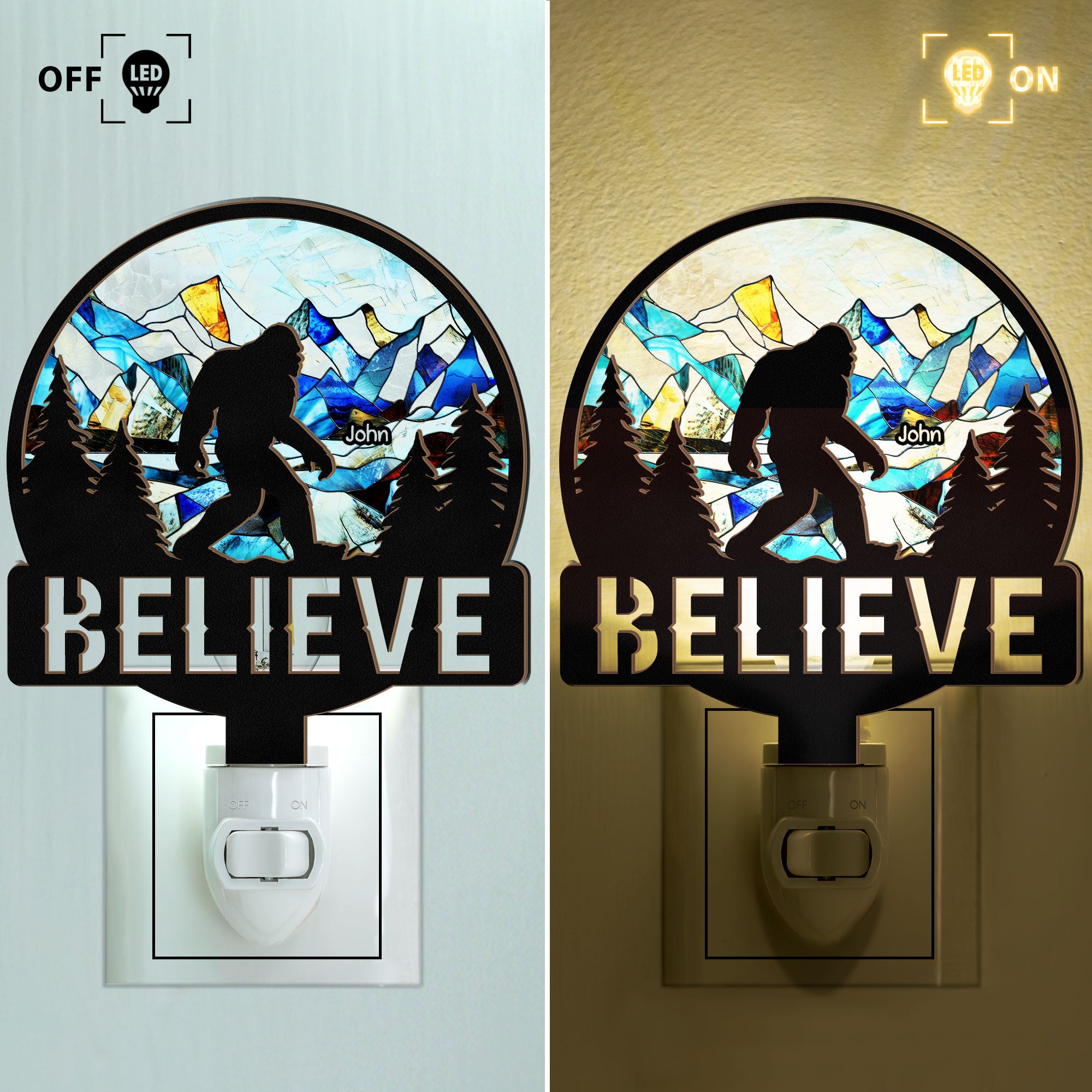 Believe - Personalized Wood And Acrylic Night Light