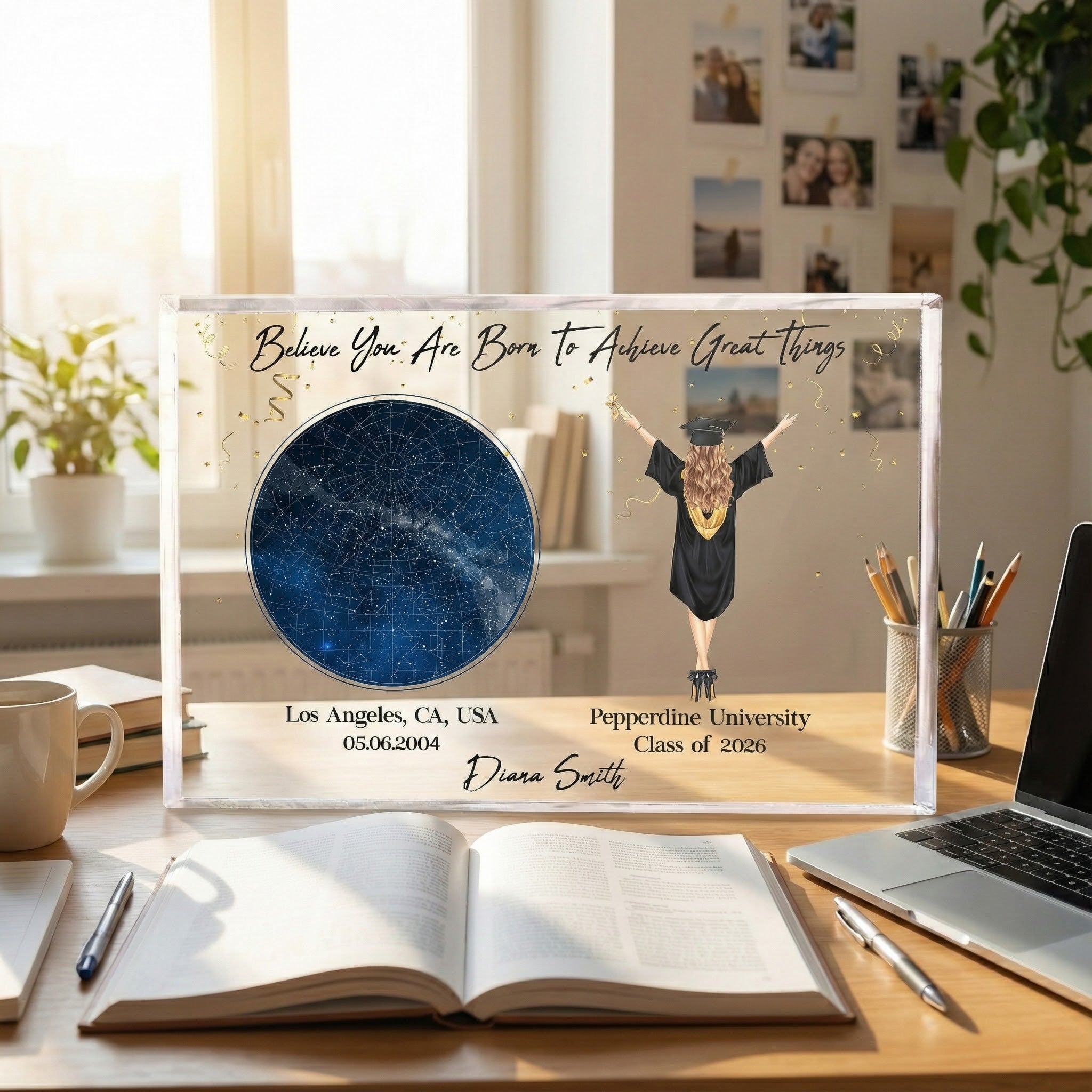 Believe You Are Born To Achieve Great Things - Personalized Rectangle Acrylic Plaque