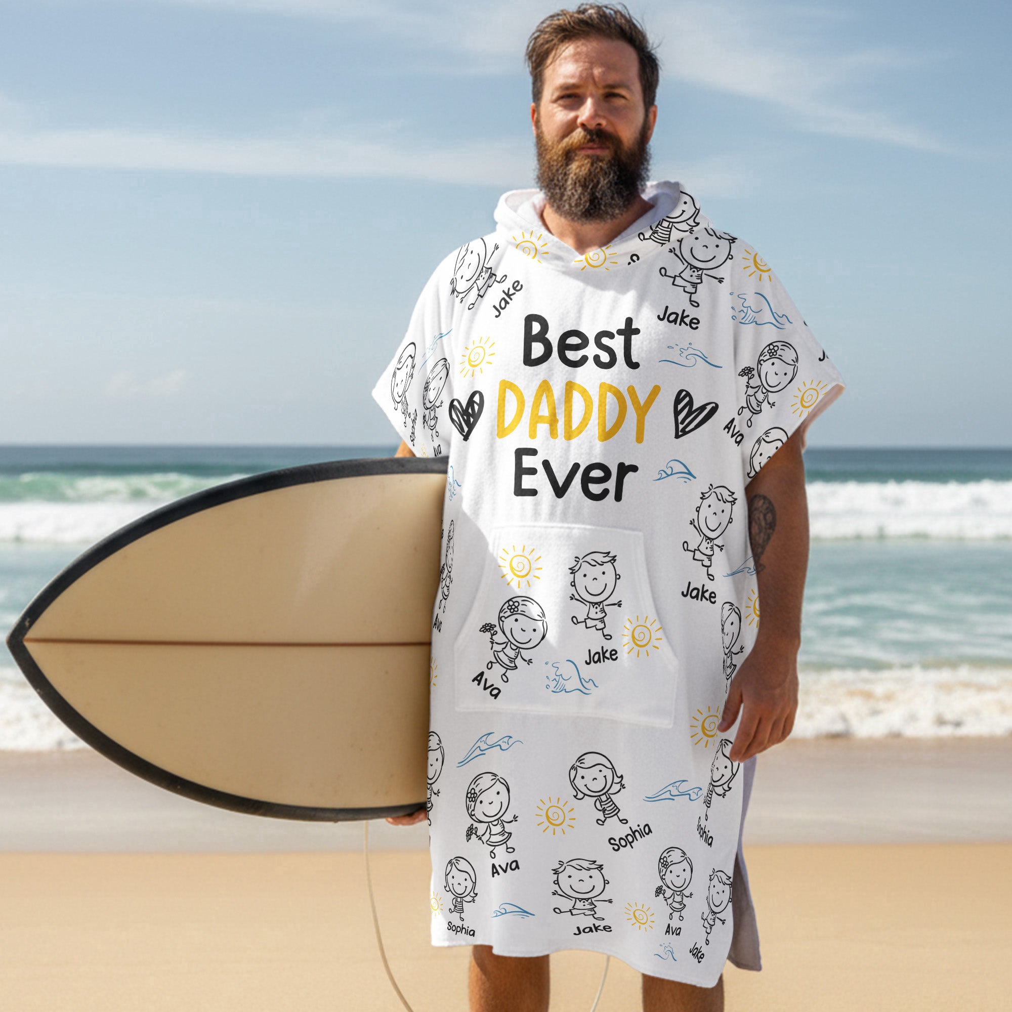 Best Dad Ever - Personalized Beach Towel